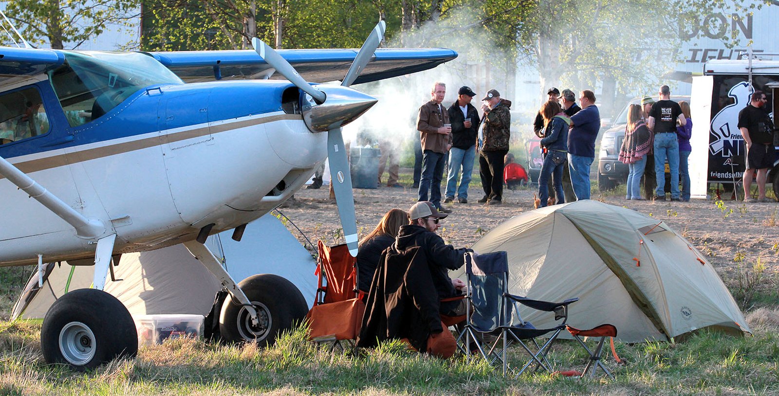 Couple camping out at Talkeetna Alaska. Photo Rob Stapleton