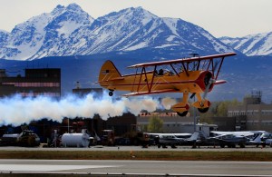 Stearman biplane take off | Alaskafoto - Aircraft Alaska photography & Alaska Air Cargo photography