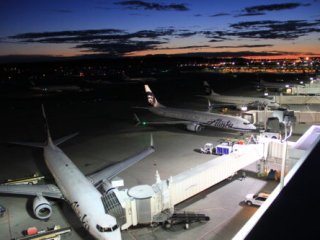 C Gates looking down from the terminal roof.